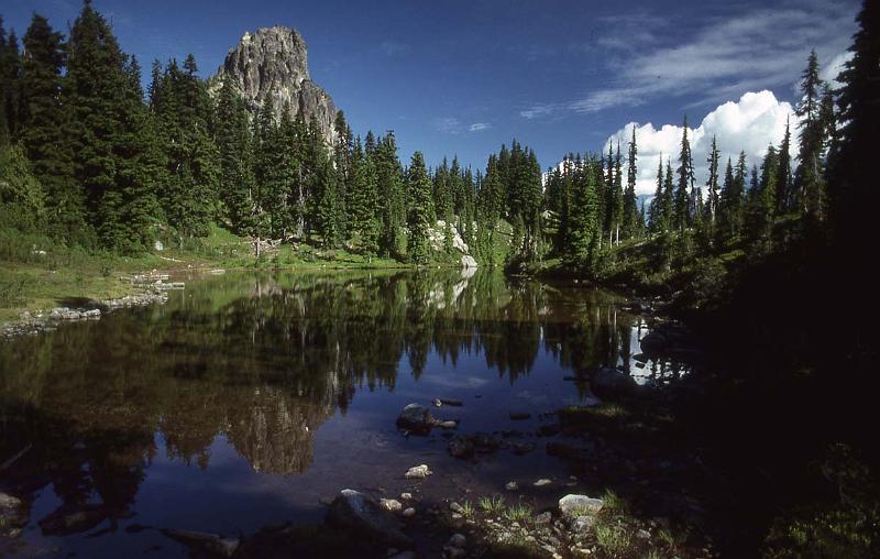 1987-047 Mt Daniel Jul 1987 001 Peggys Pond and Cathedral Rock.jpg